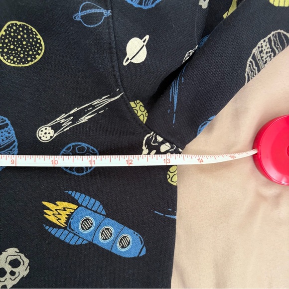 Kids Rocket Print Hoodie - Blue and Yellow - Picture 3 of 3